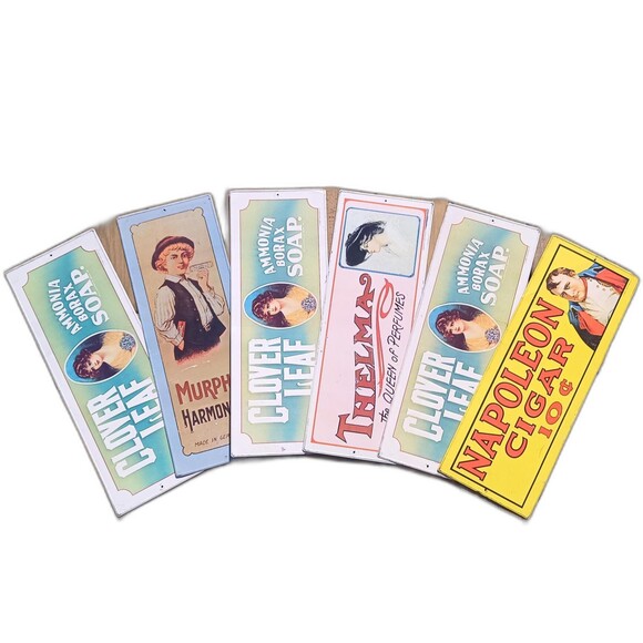 Metal Signs From 1974 Sold Individually Napoleon Cigar Clover Leaf Thelma 7x19 - Picture 1 of 4